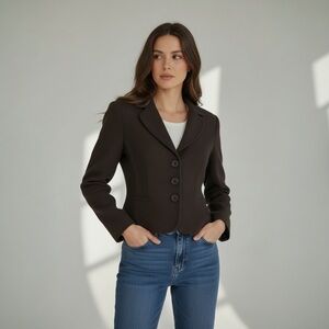 Ann Taylor Women’s Brown Tailor Lined Short Blazer Sz 14 Cotton/Rayon